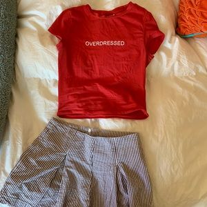 Red “overdressed” tee